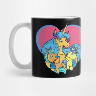 Unicorn mom with unicorn daughters Mug